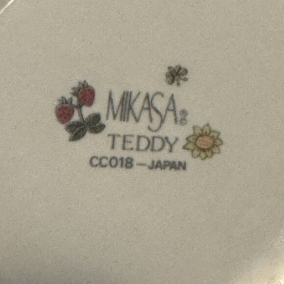 Mikasa Teddy Kids Set Plate and Bowl Teddy Bear  Mouse Strawberries Set - Picture 7 of 9